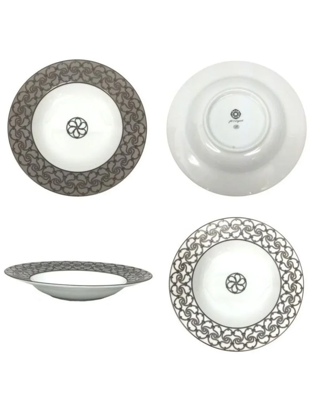 Hermes Fil D'argent Soup Plates Set Of 4 Medium Pasta
